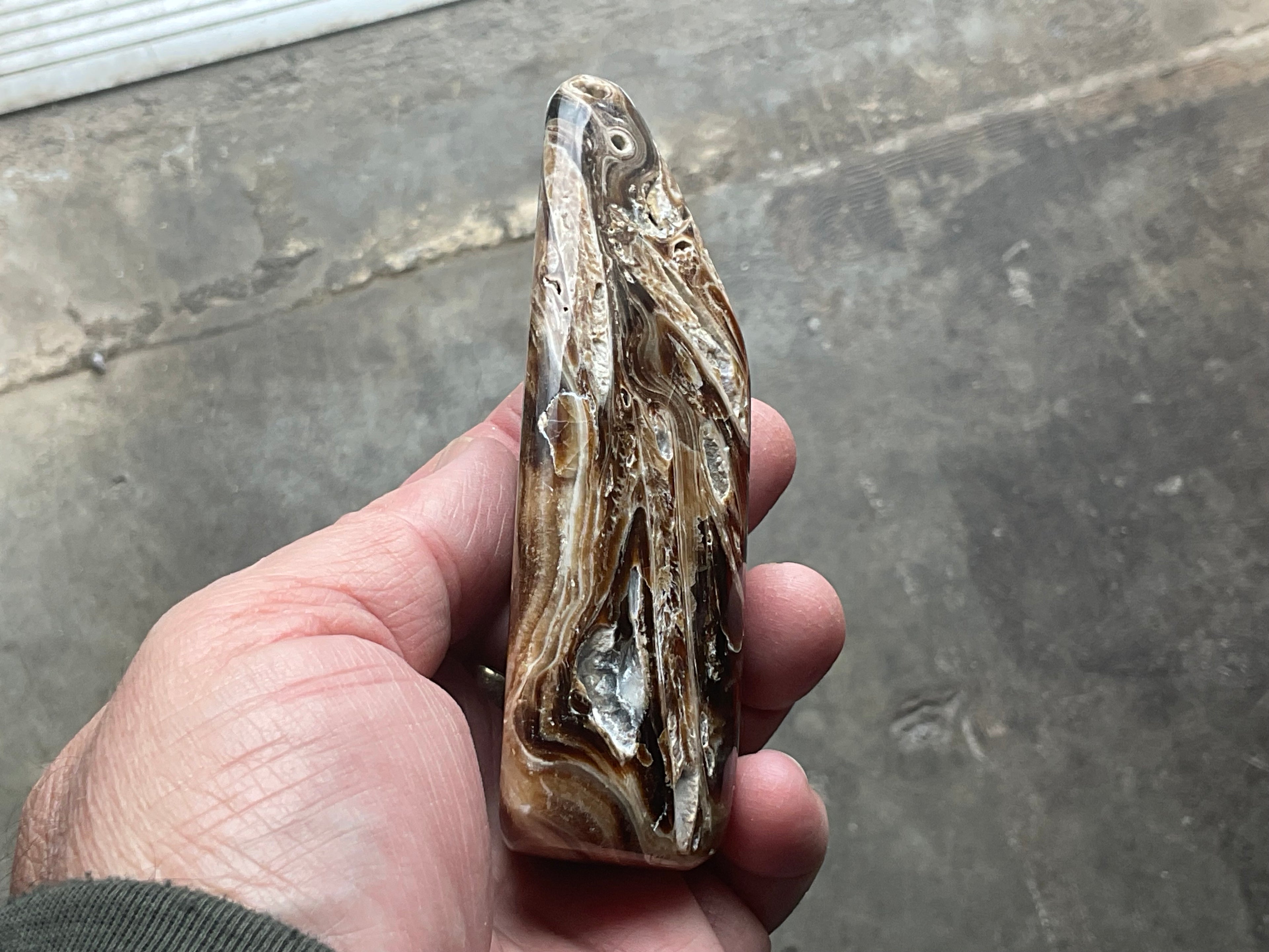 229g Chocolate Calcite/Aragonite Freeform D