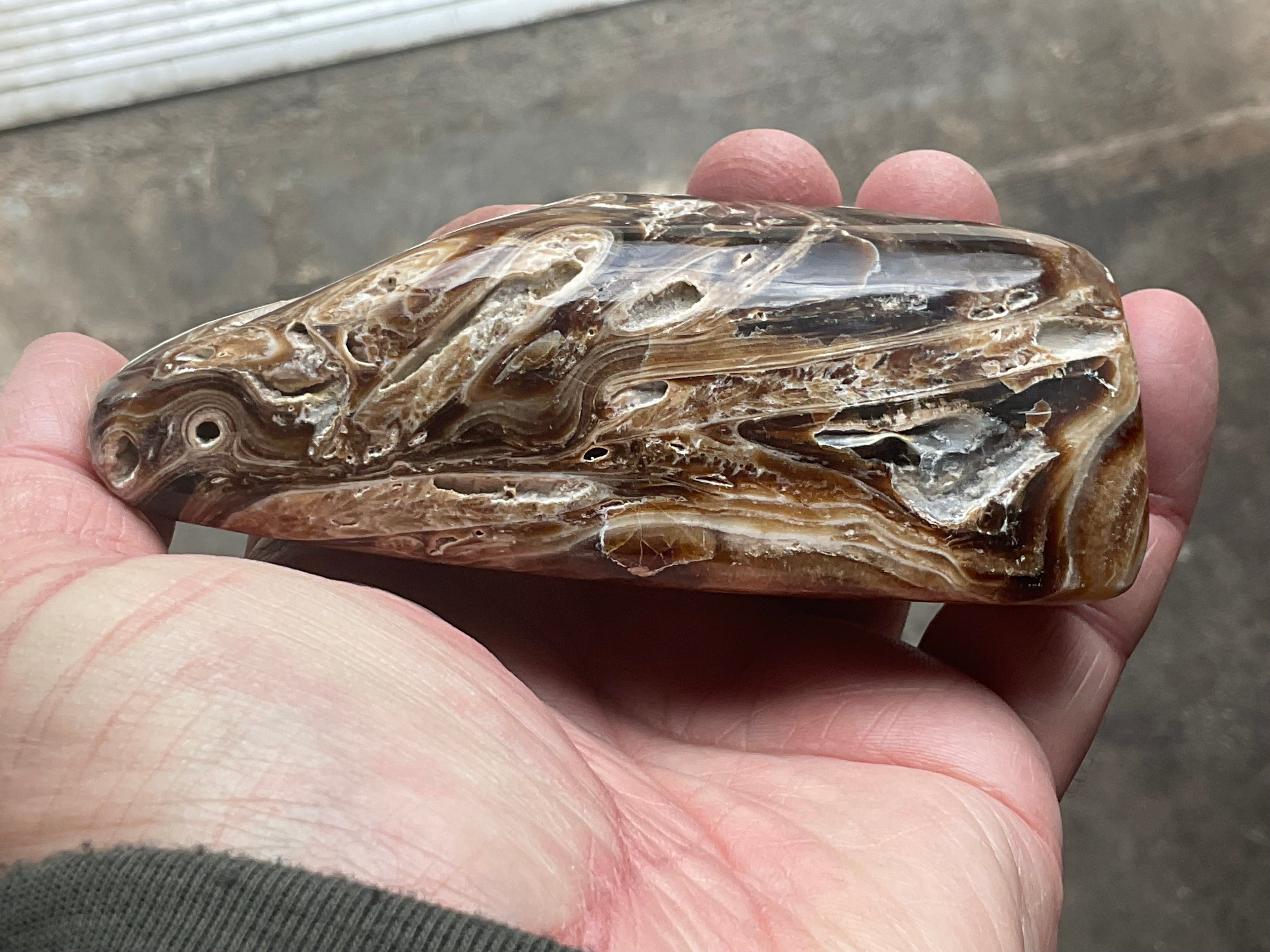 229g Chocolate Calcite/Aragonite Freeform D