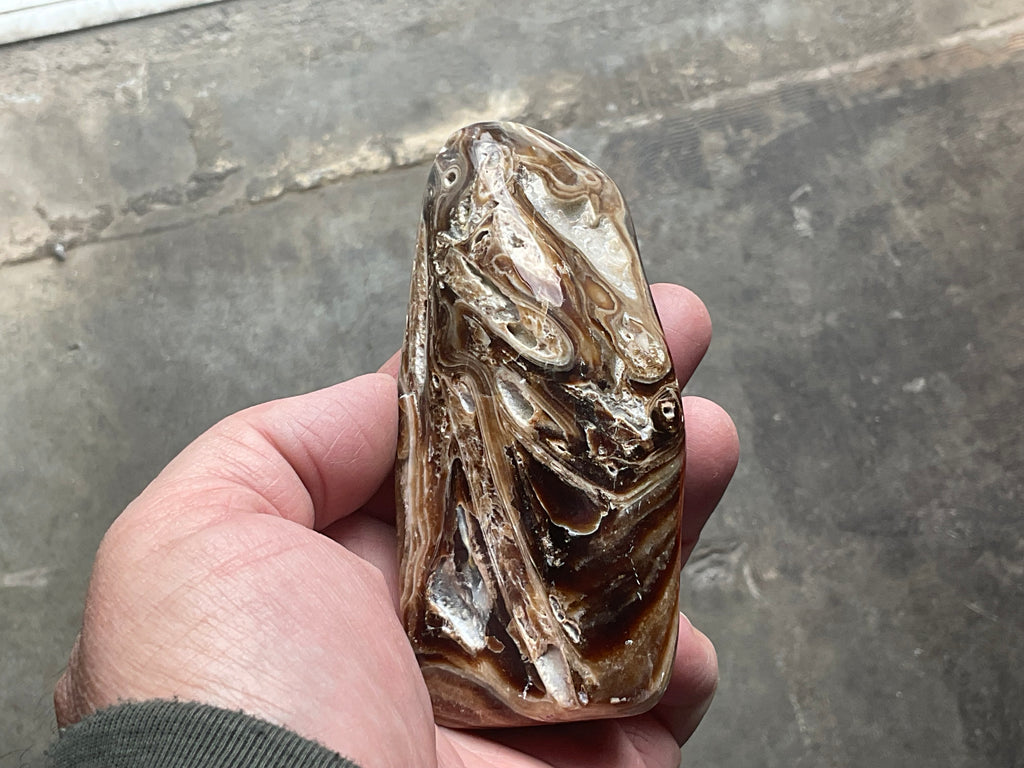 229g Chocolate Calcite/Aragonite Freeform D