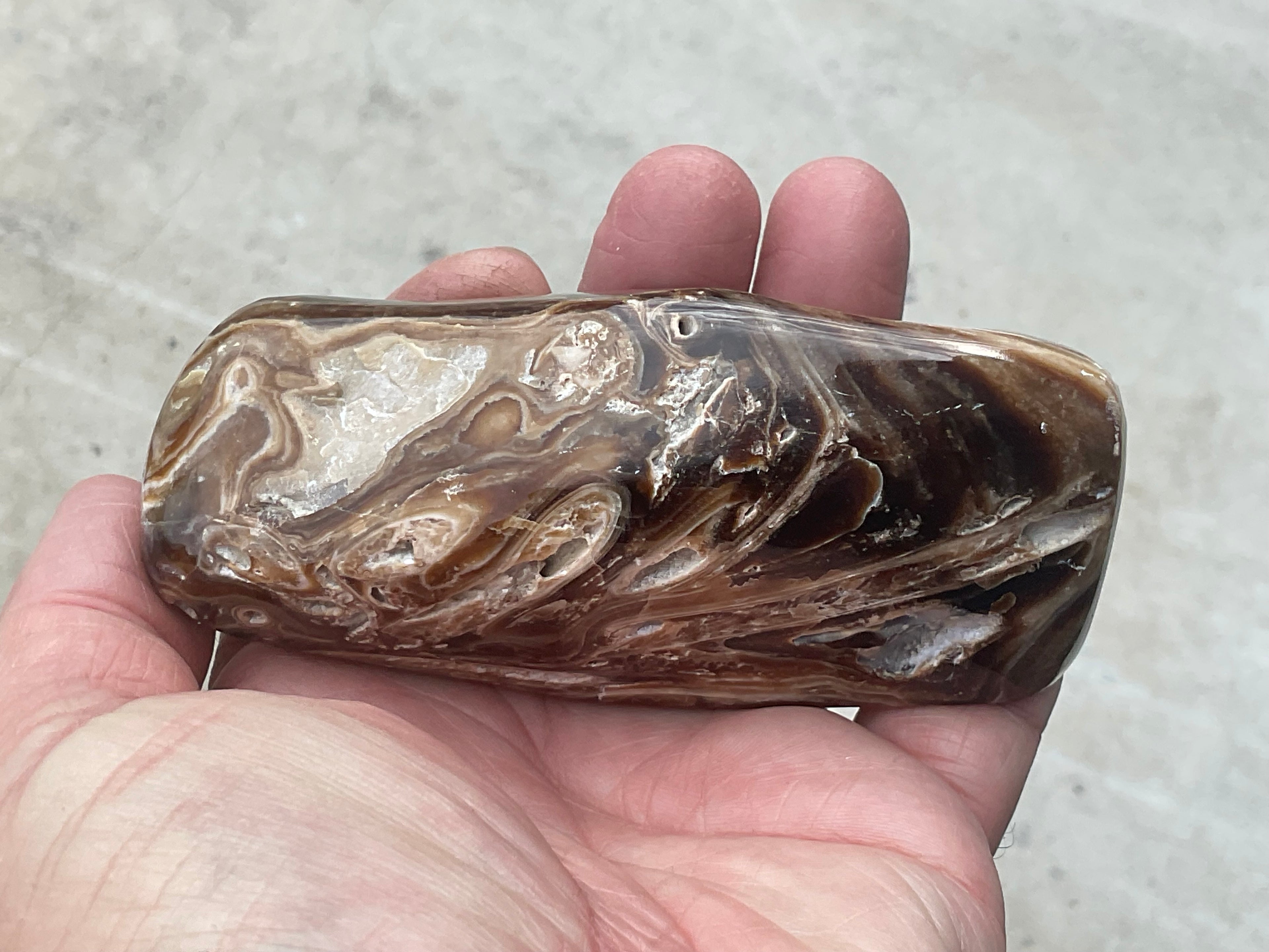 229g Chocolate Calcite/Aragonite Freeform D