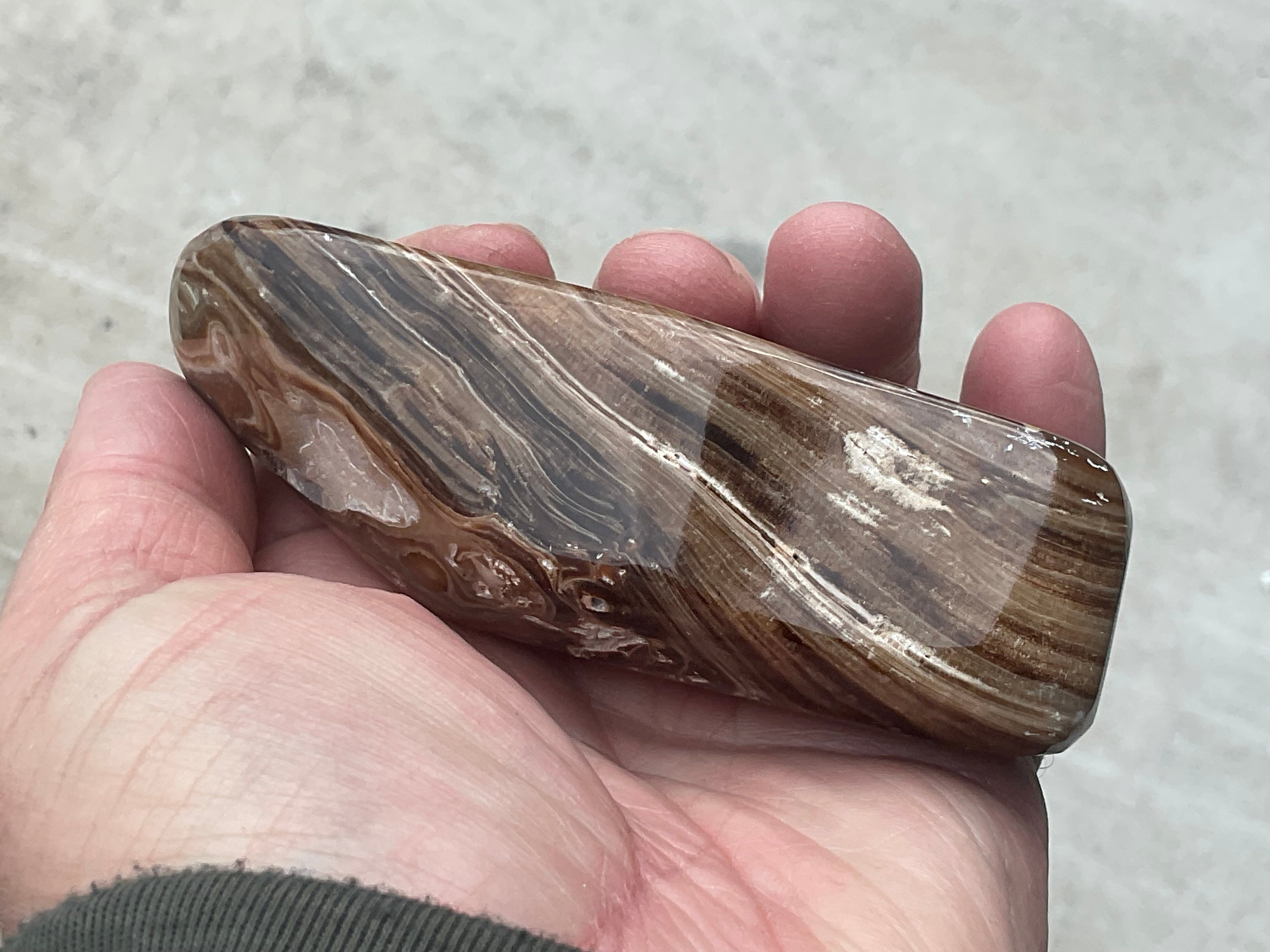 229g Chocolate Calcite/Aragonite Freeform D