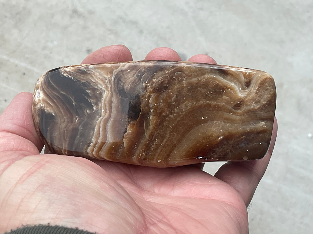 229g Chocolate Calcite/Aragonite Freeform D