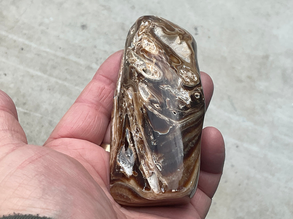 229g Chocolate Calcite/Aragonite Freeform D