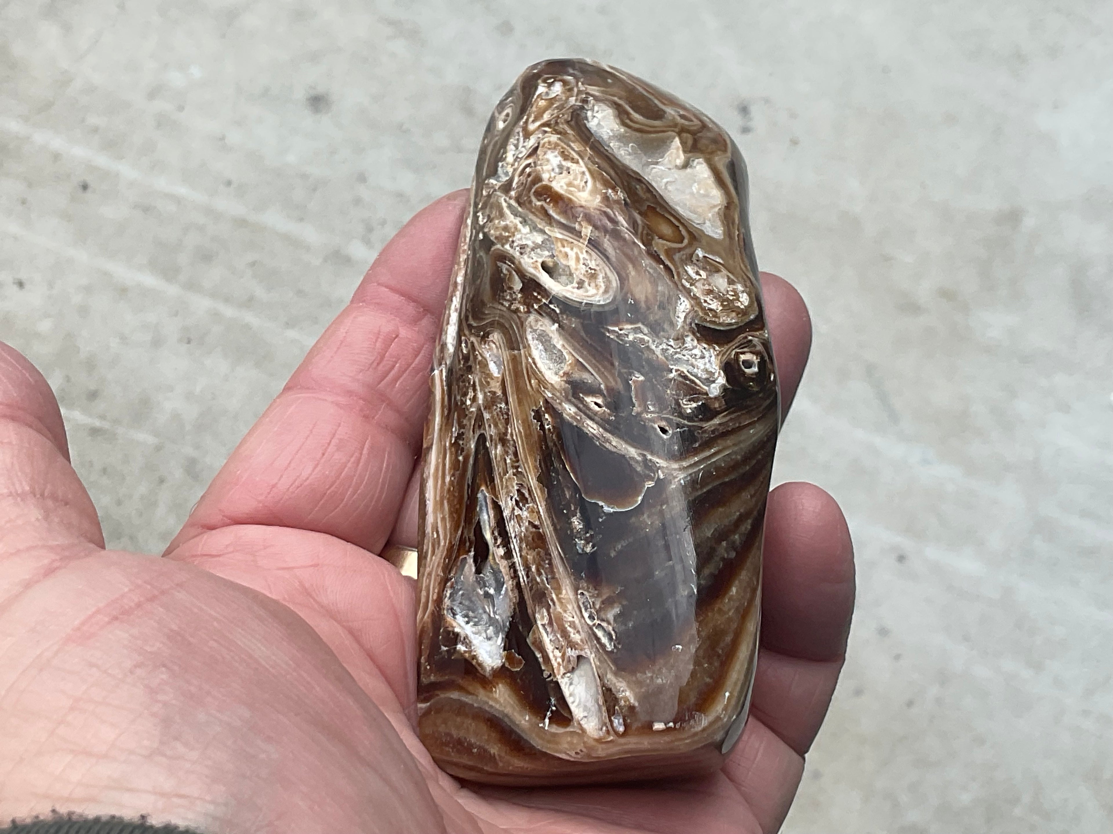229g Chocolate Calcite/Aragonite Freeform D