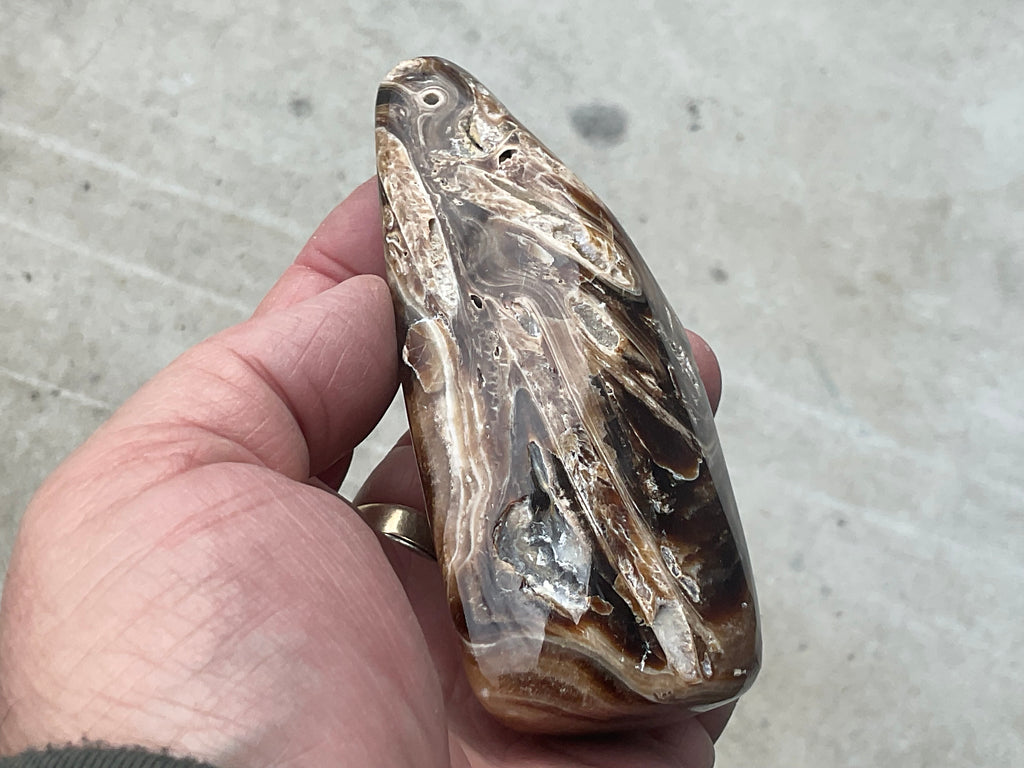 229g Chocolate Calcite/Aragonite Freeform D