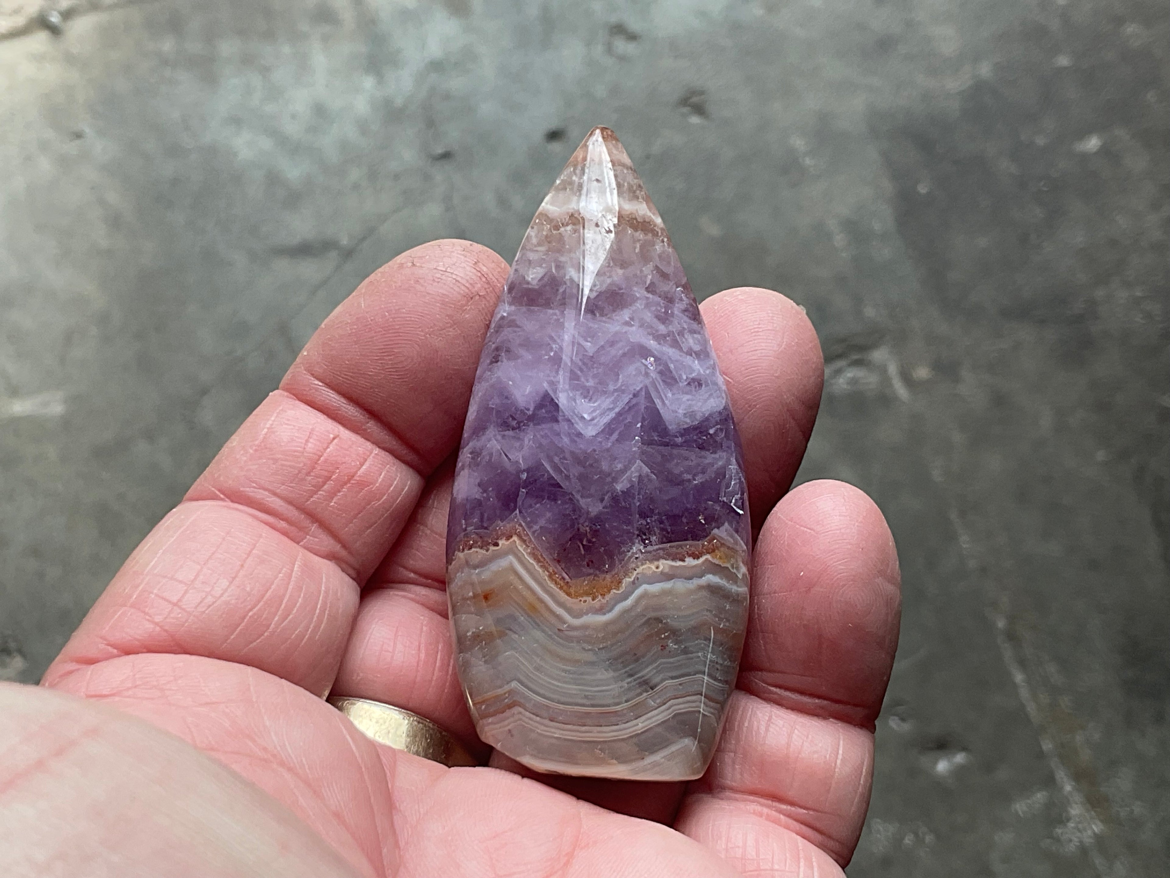 48g Amethyst Agate Freeform Teardrop 1B