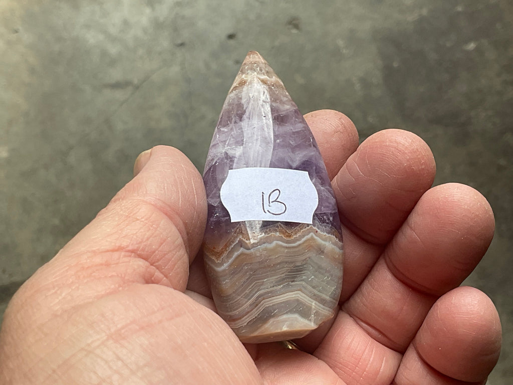 48g Amethyst Agate Freeform Teardrop 1B