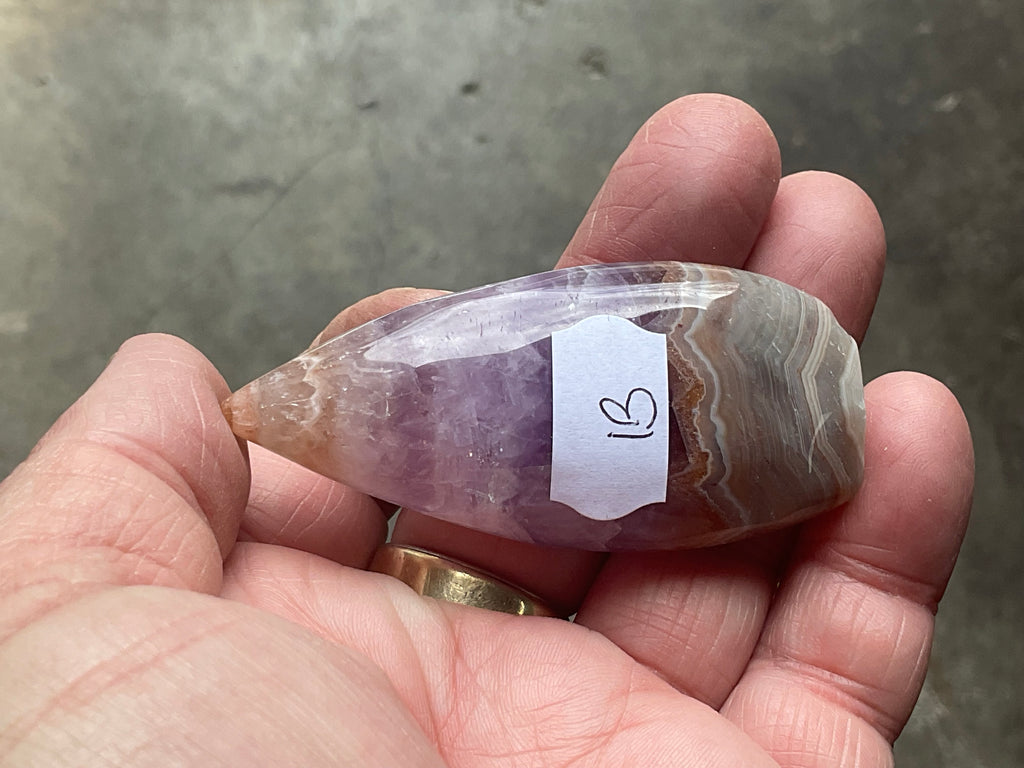 48g Amethyst Agate Freeform Teardrop 1B