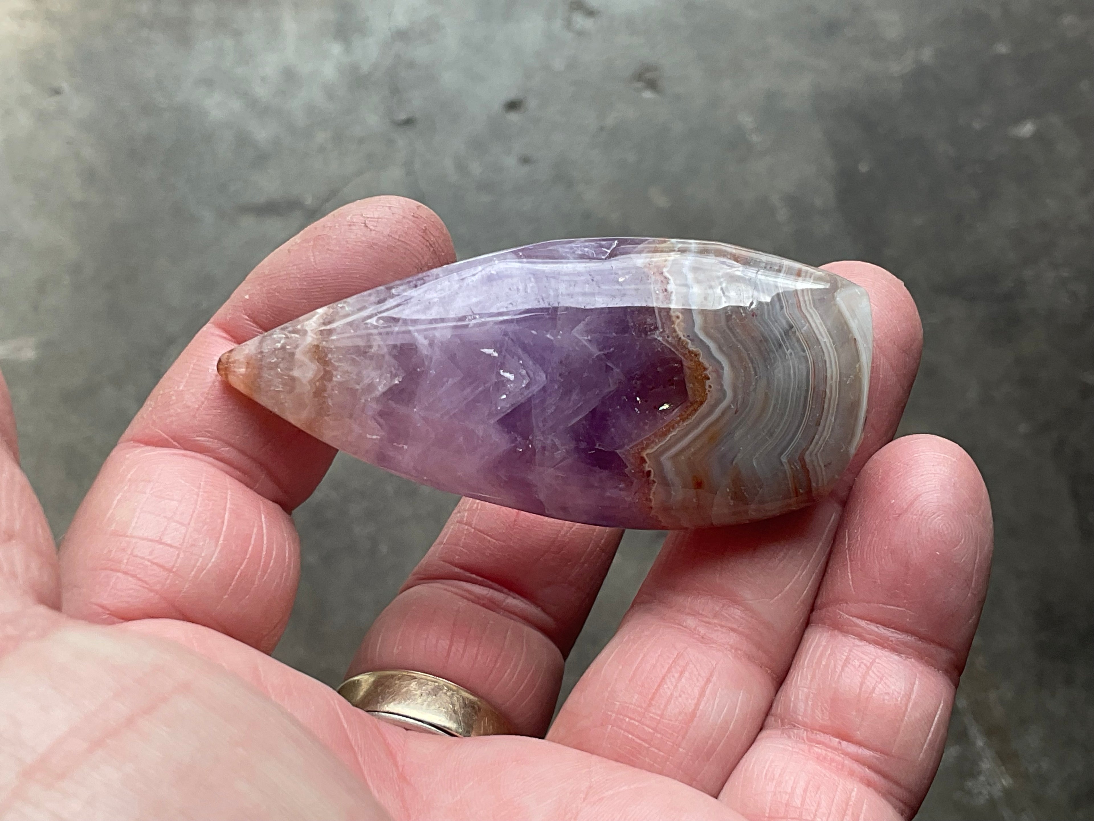 48g Amethyst Agate Freeform Teardrop 1B