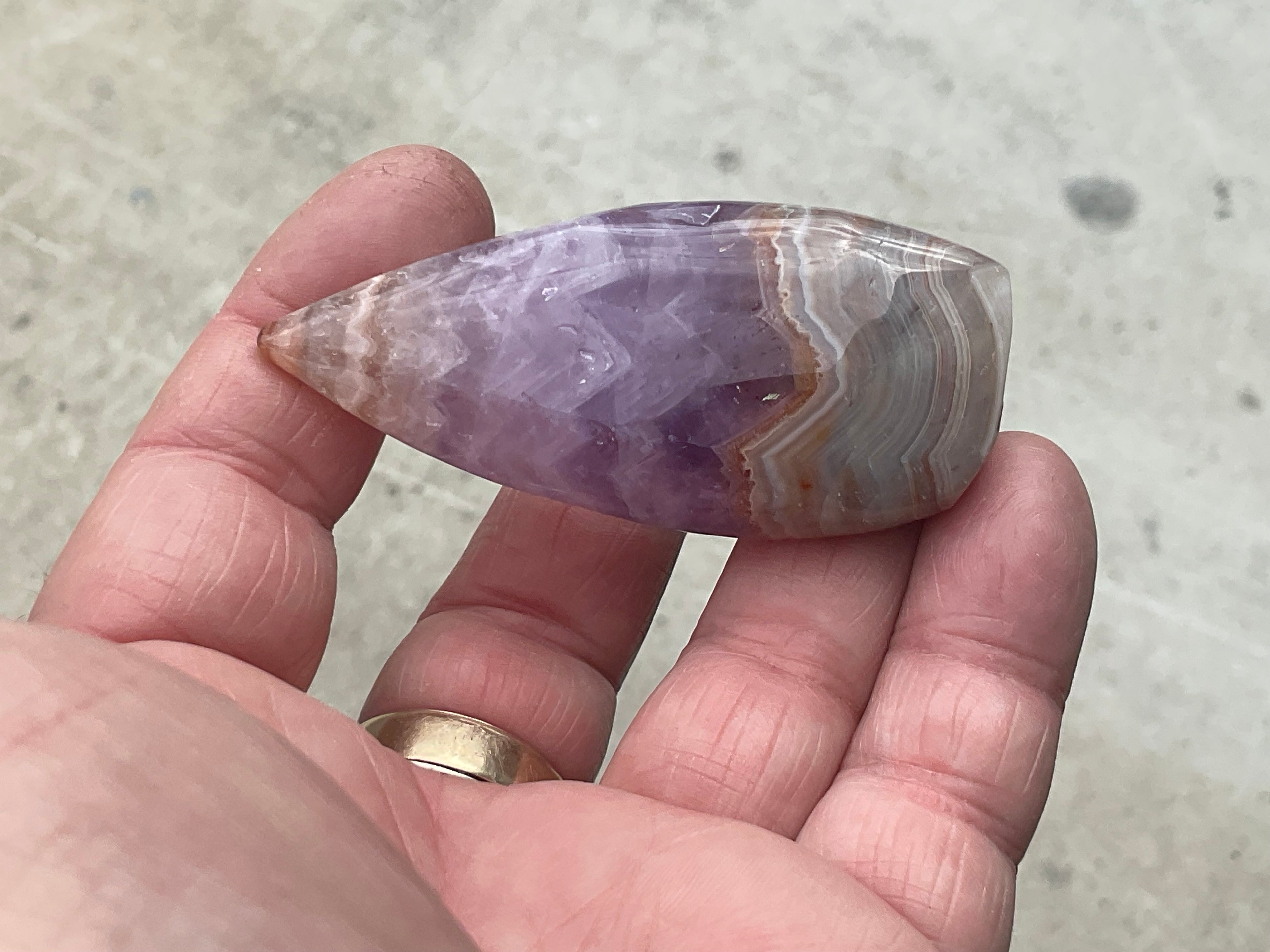 48g Amethyst Agate Freeform Teardrop 1B