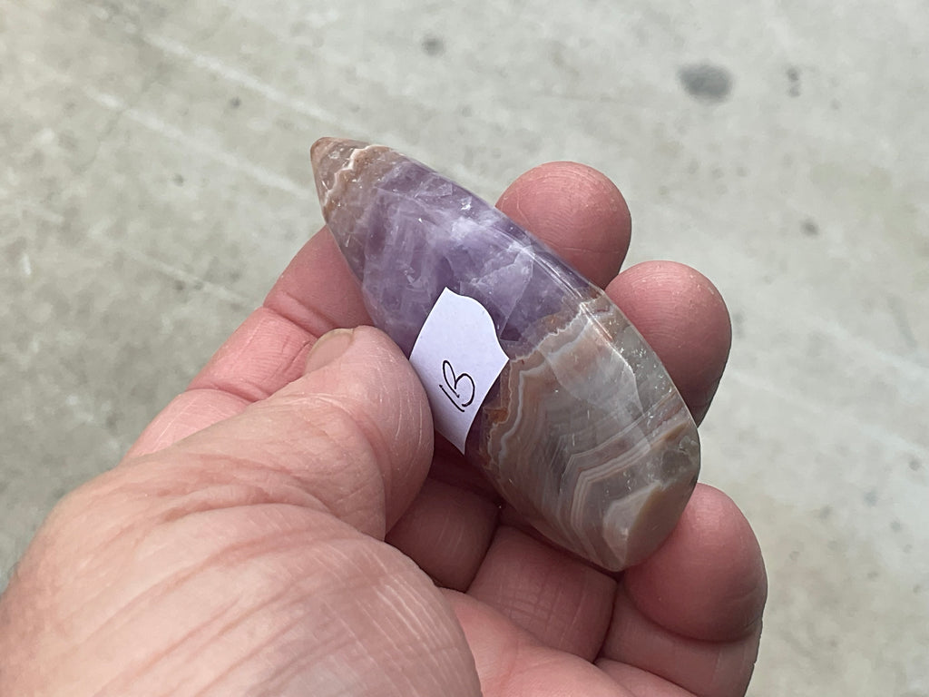 48g Amethyst Agate Freeform Teardrop 1B