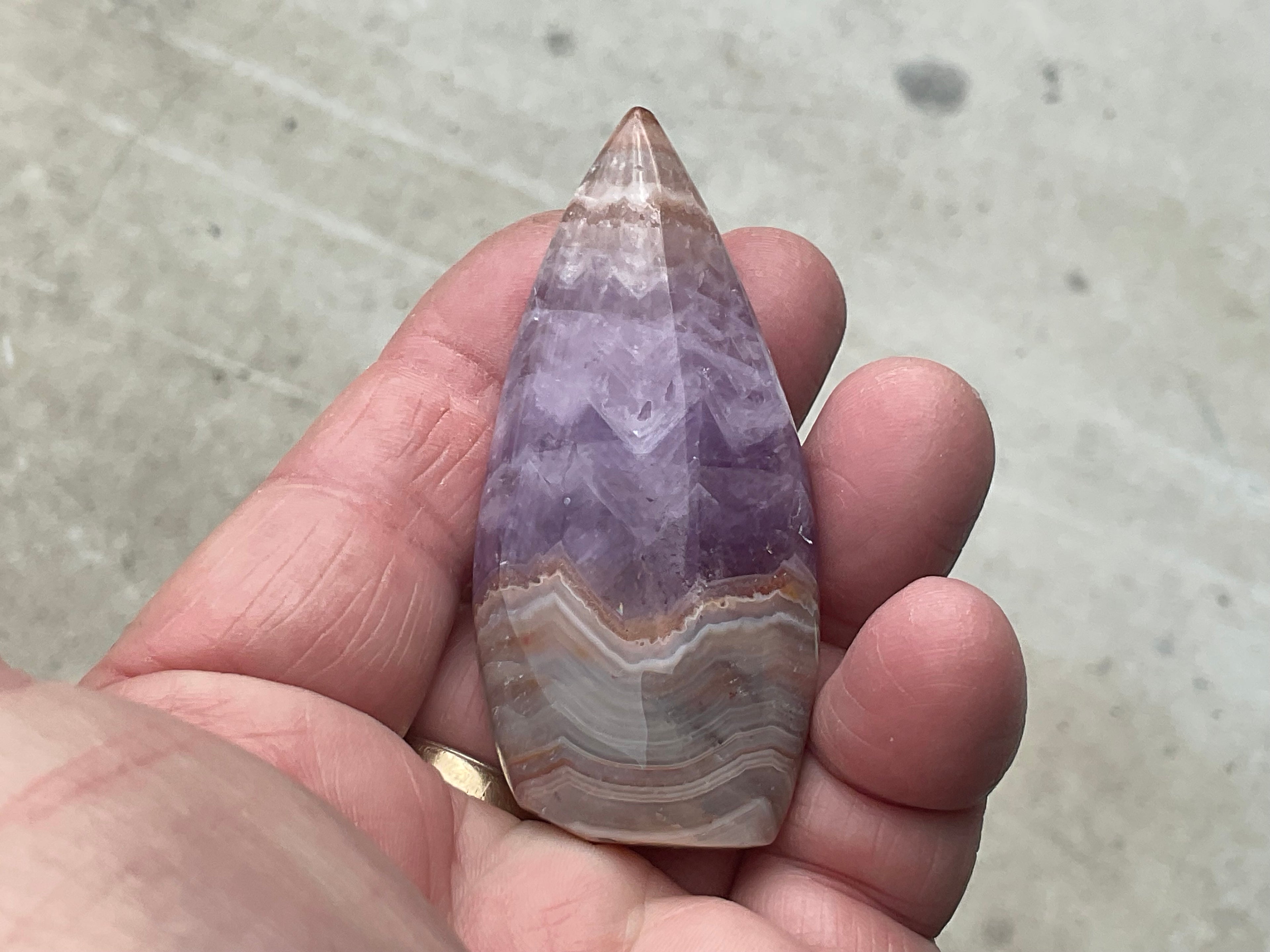 48g Amethyst Agate Freeform Teardrop 1B