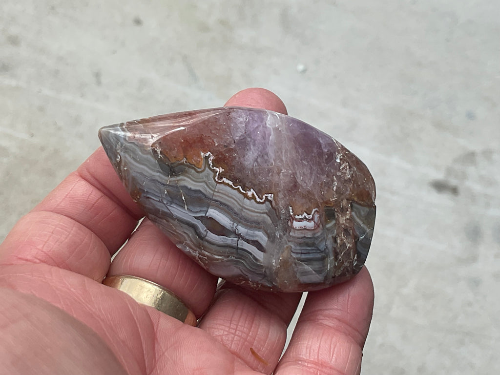 72g Amethyst Agate Freeform Teardrop 2A