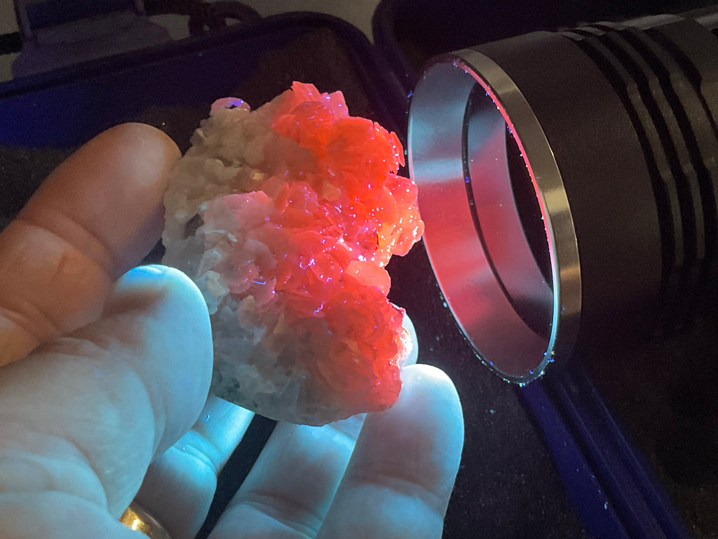 80g Schistose Calcite on Hematite/Goethite Spotted Quartz Cluster 1C