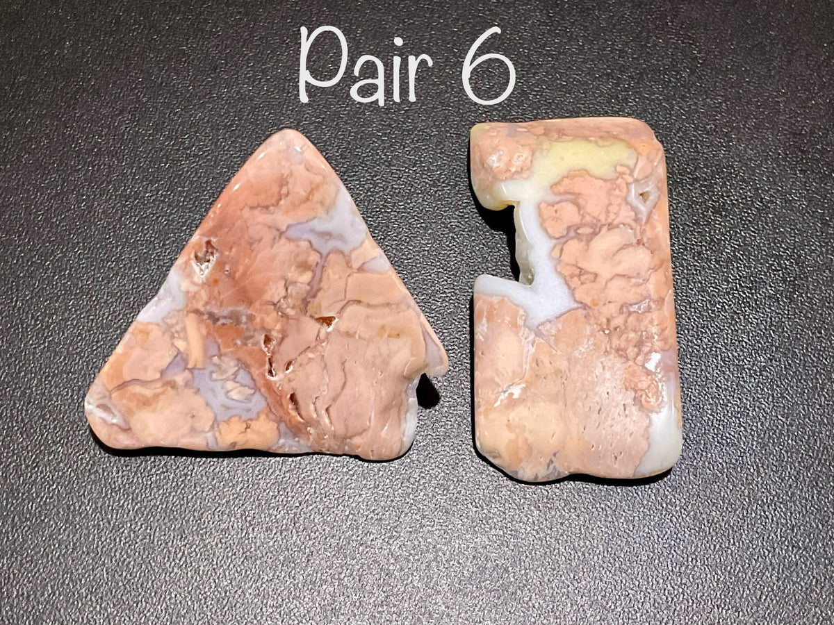 52g “Cotton Candy” Agate Pair 6