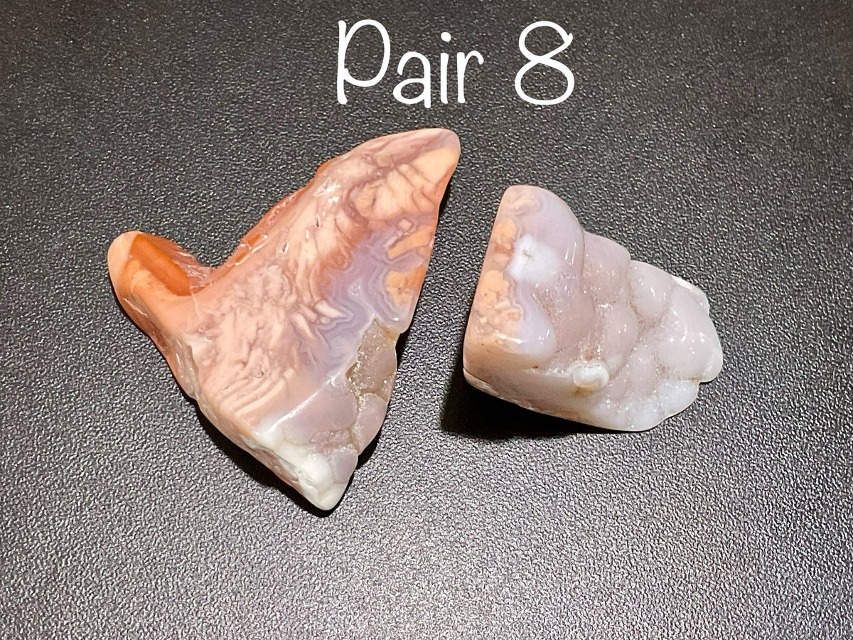 54g “Cotton Candy” Agate Pair 8