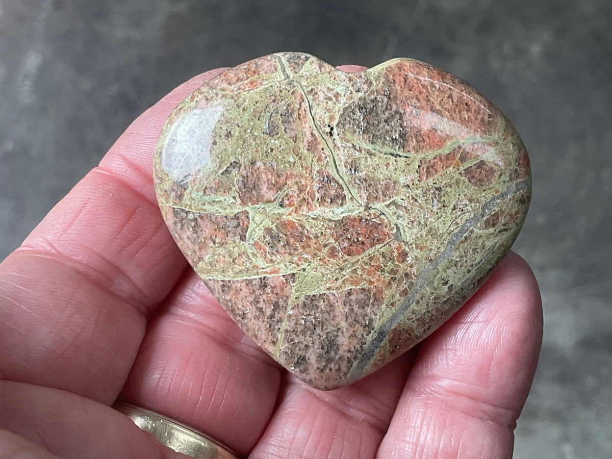 53g Unakite Heart 1A