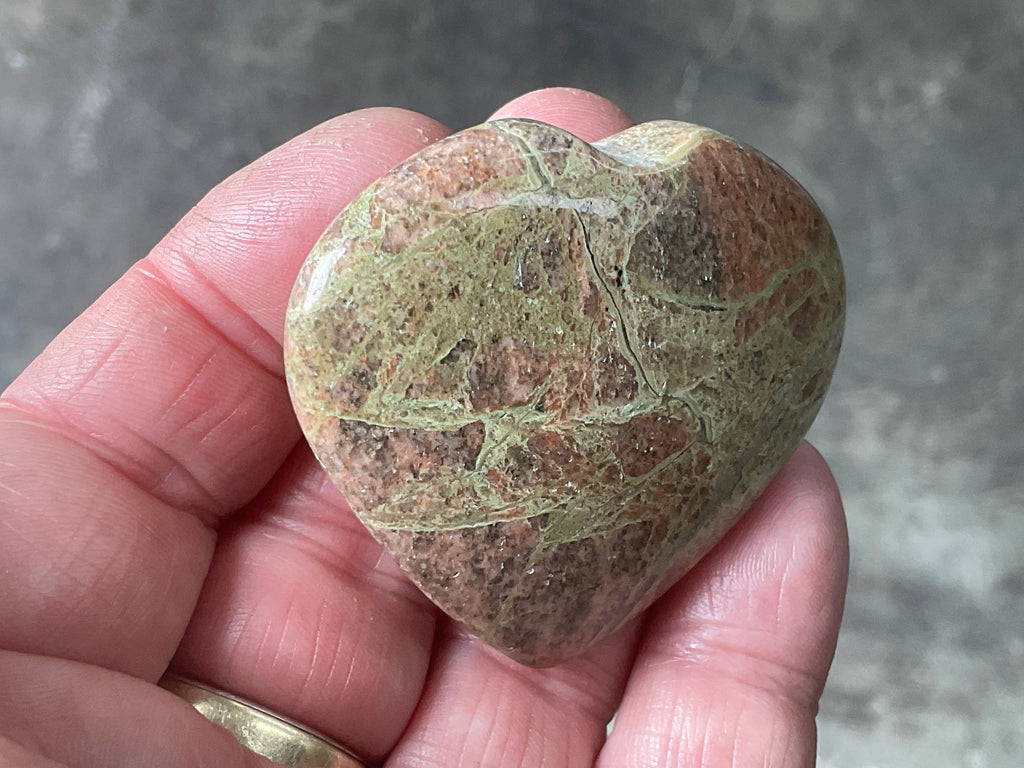 53g Unakite Heart 1A