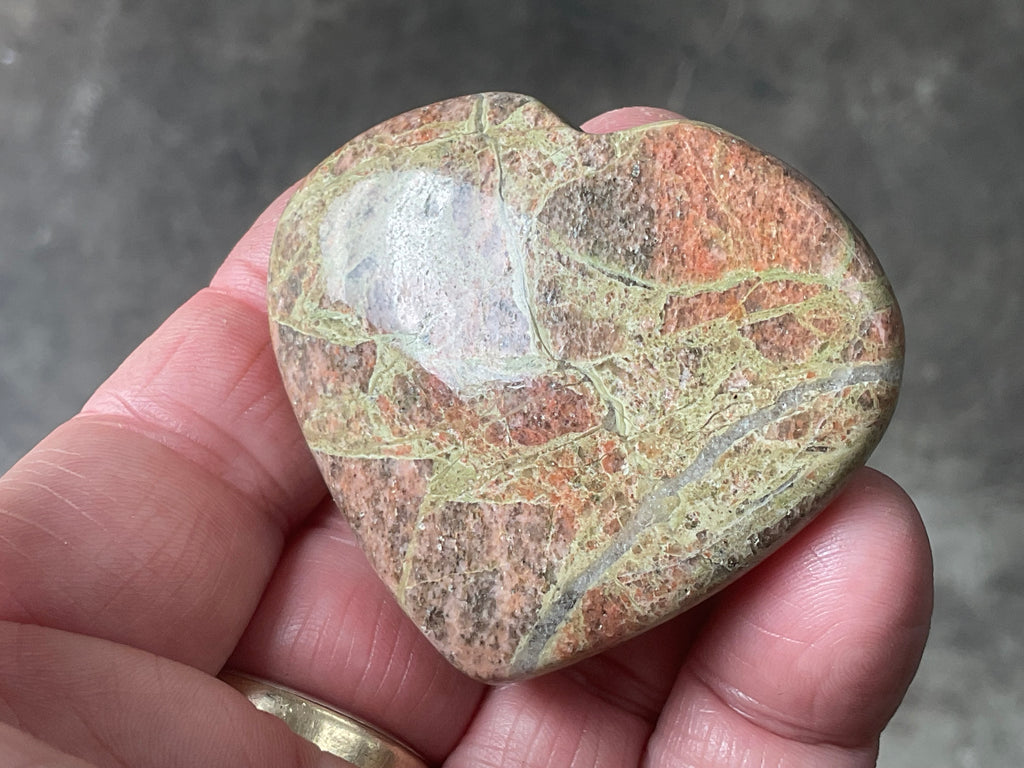 53g Unakite Heart 1A