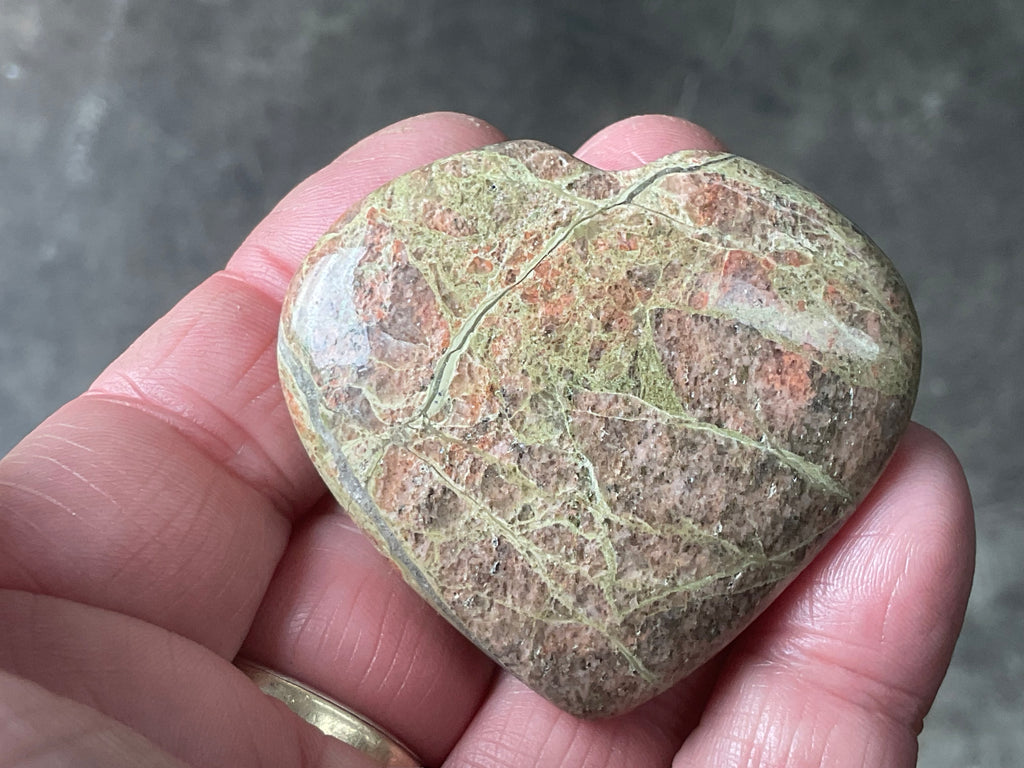 53g Unakite Heart 1A
