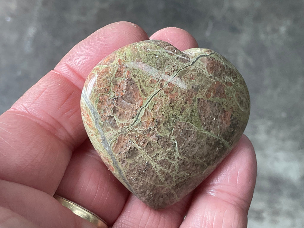 53g Unakite Heart 1A