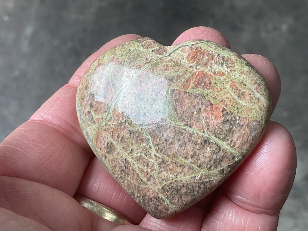 53g Unakite Heart 1A