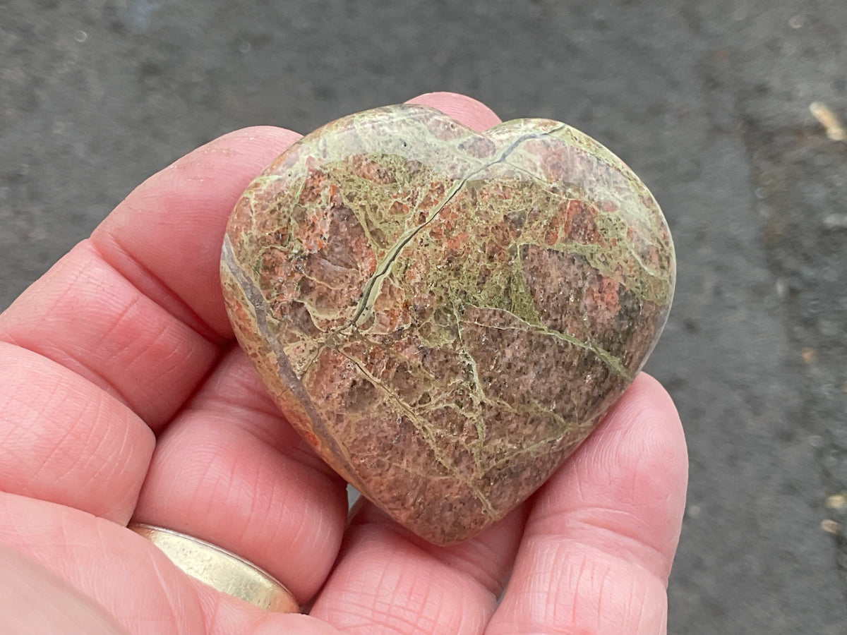 53g Unakite Heart 1A