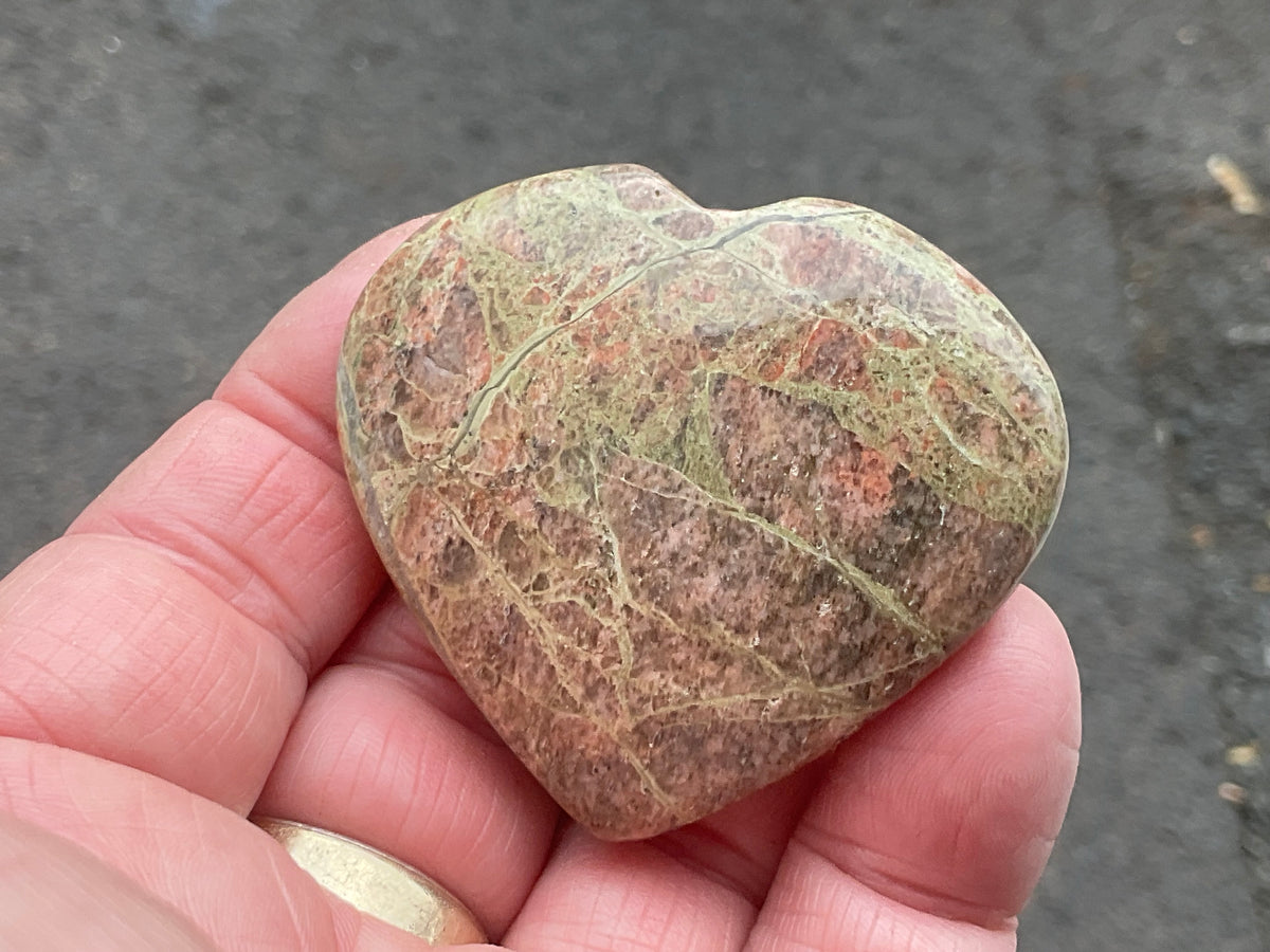 53g Unakite Heart 1A