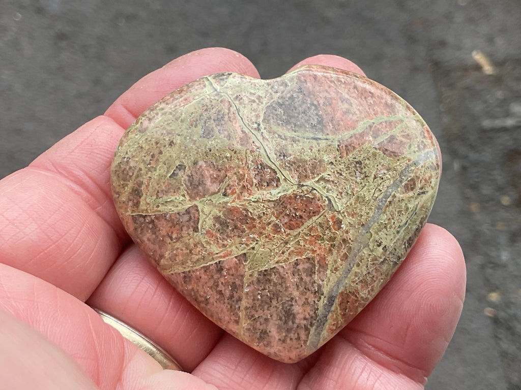 53g Unakite Heart 1A