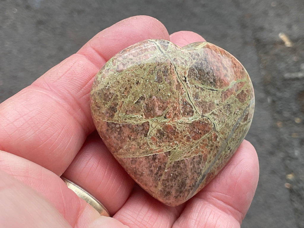 53g Unakite Heart 1A