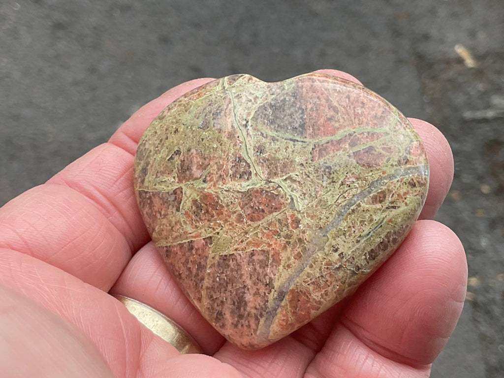 53g Unakite Heart 1A