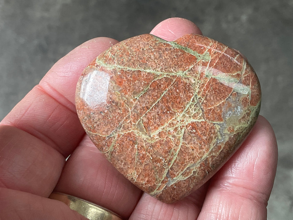 49g Unakite Heart 1B