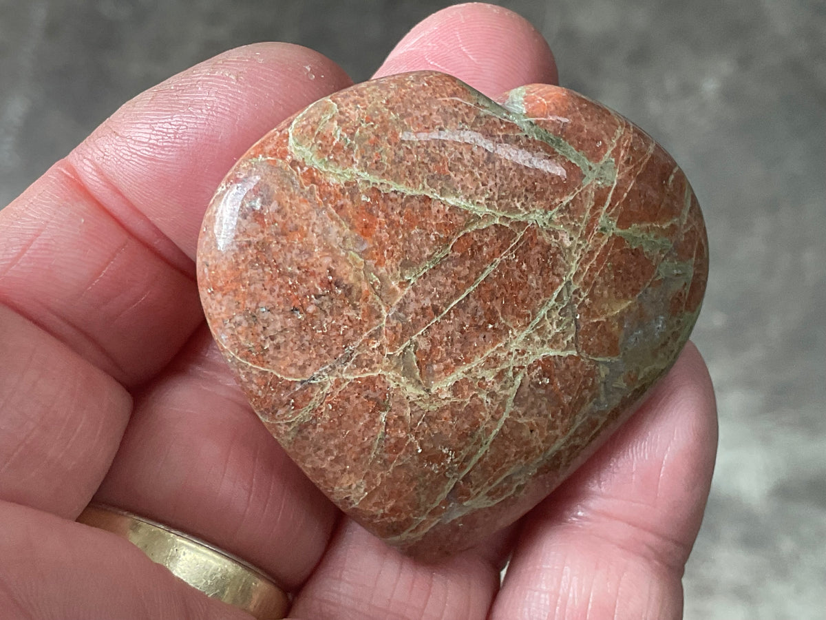 49g Unakite Heart 1B