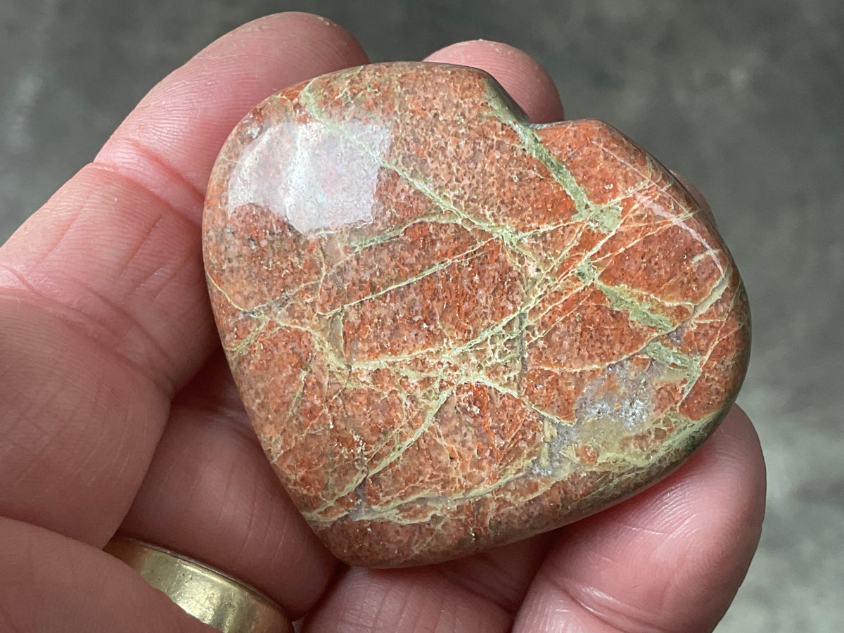 49g Unakite Heart 1B