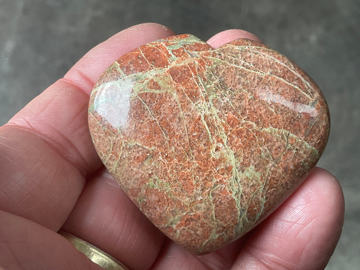 49g Unakite Heart 1B