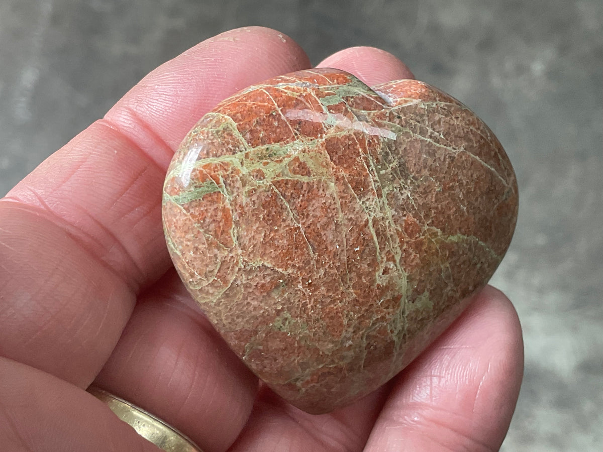 49g Unakite Heart 1B