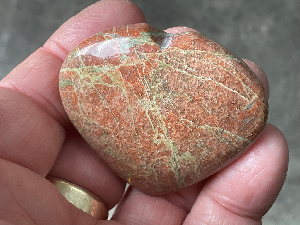 49g Unakite Heart 1B
