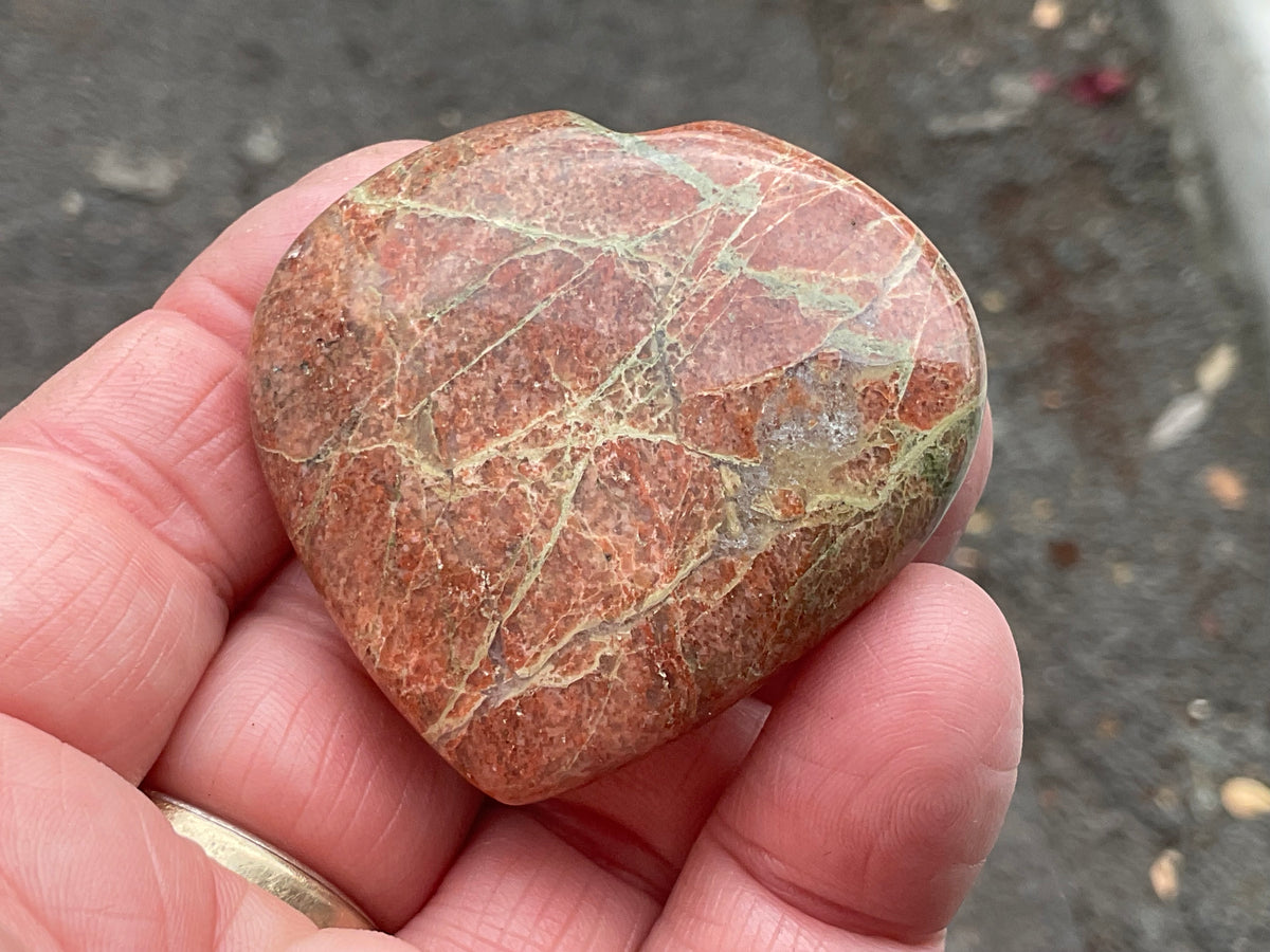 49g Unakite Heart 1B