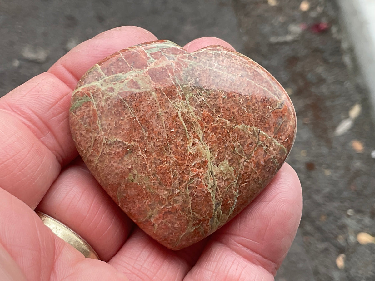 49g Unakite Heart 1B