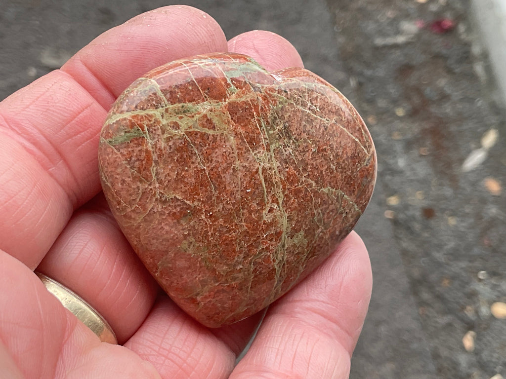 49g Unakite Heart 1B