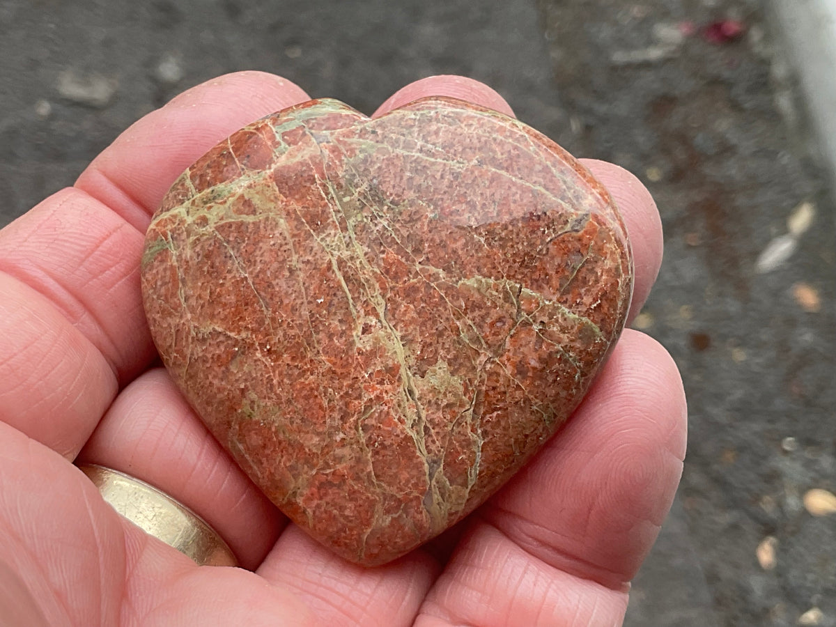 49g Unakite Heart 1B