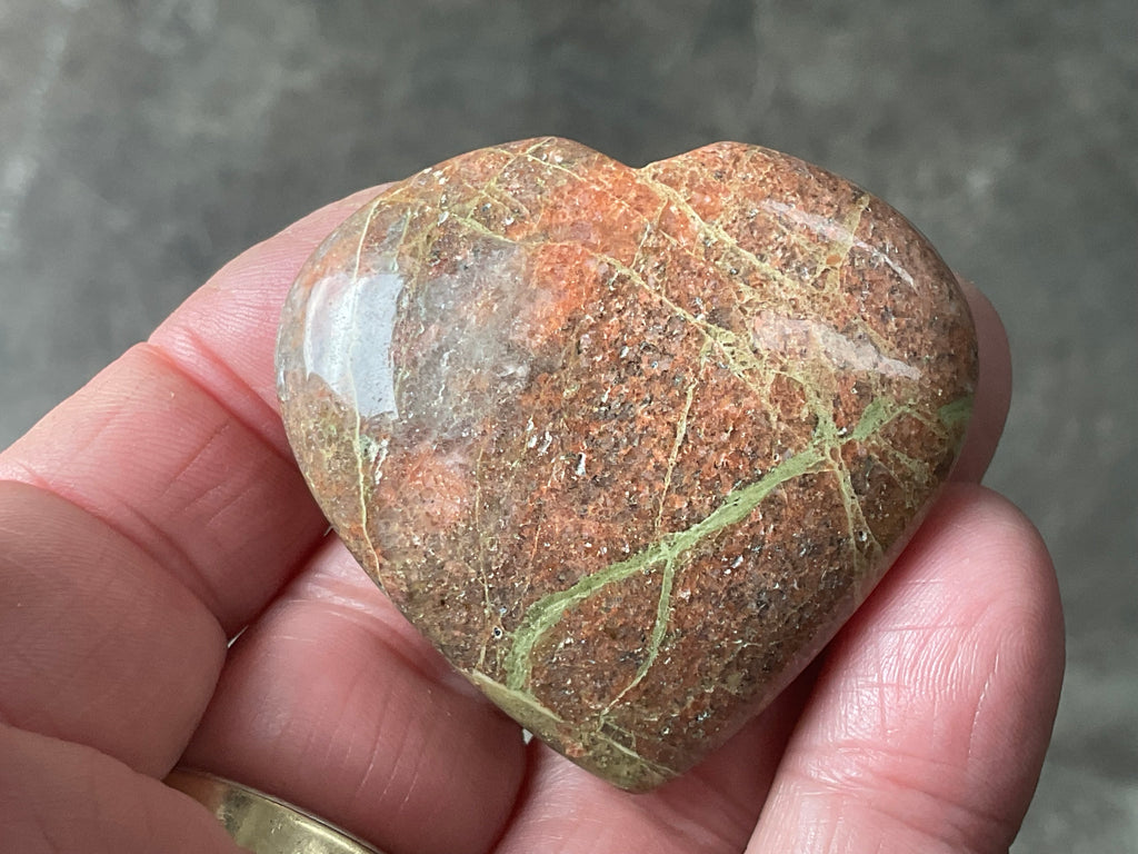 47g Unakite Heart 2A