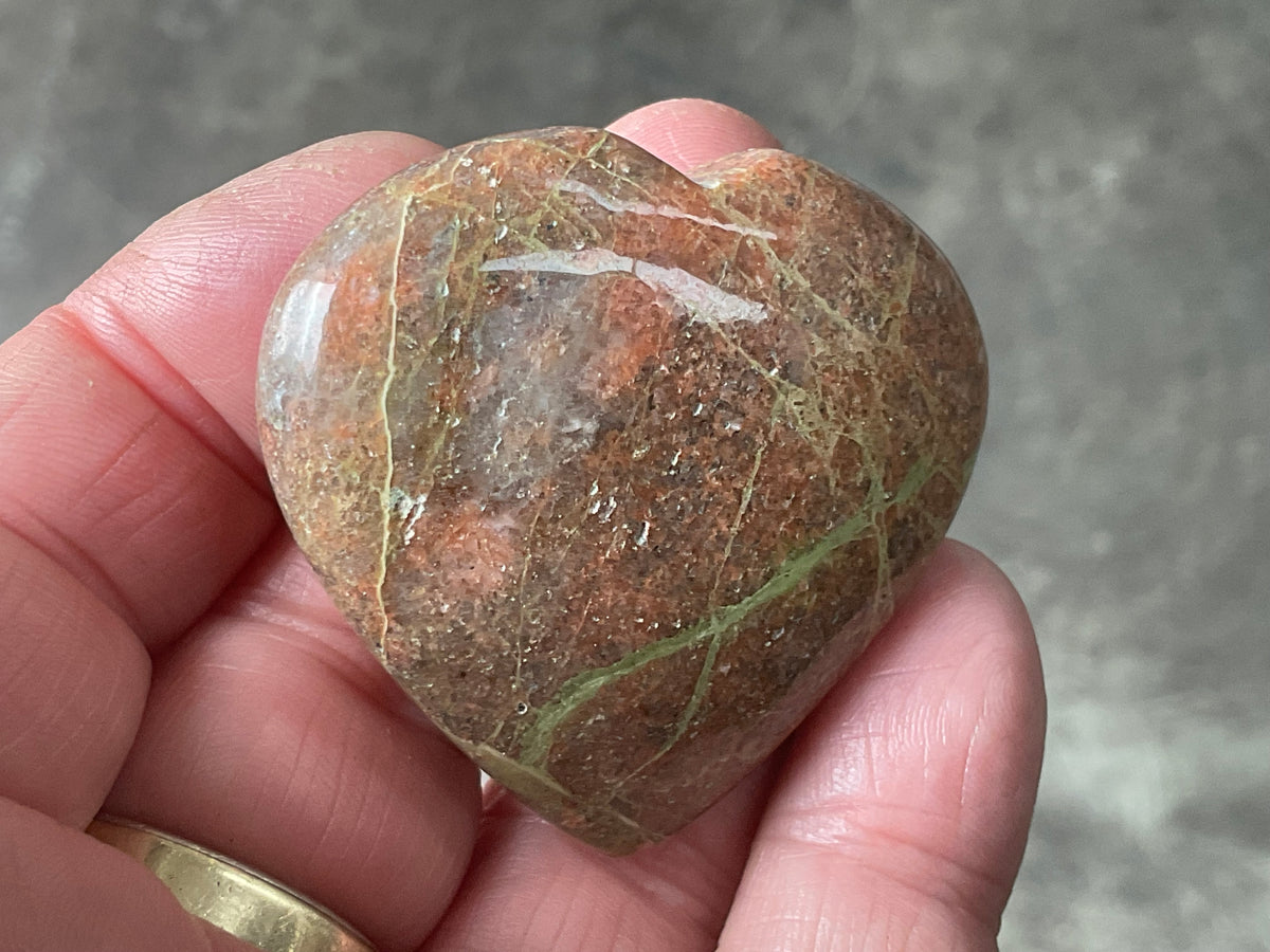 47g Unakite Heart 2A