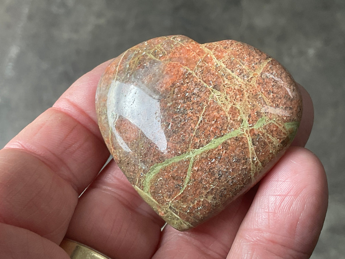47g Unakite Heart 2A