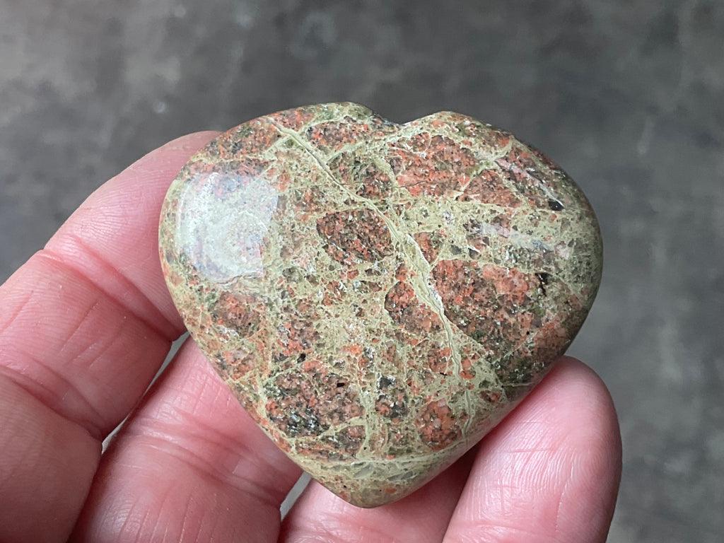 51g Unakite Heart 2B
