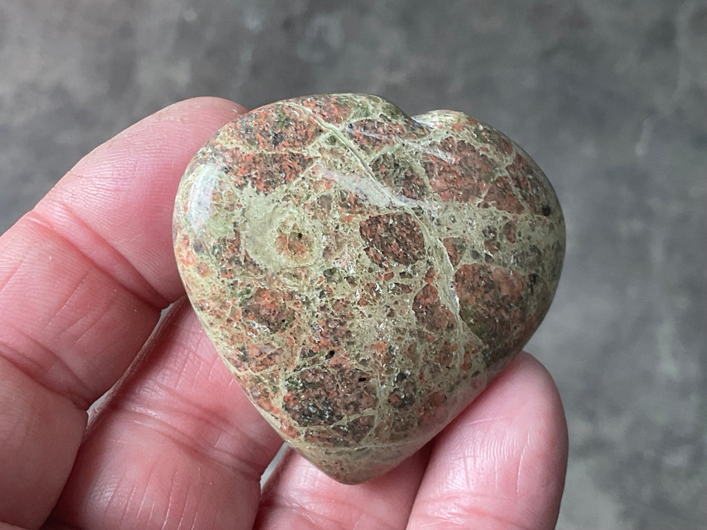 51g Unakite Heart 2B