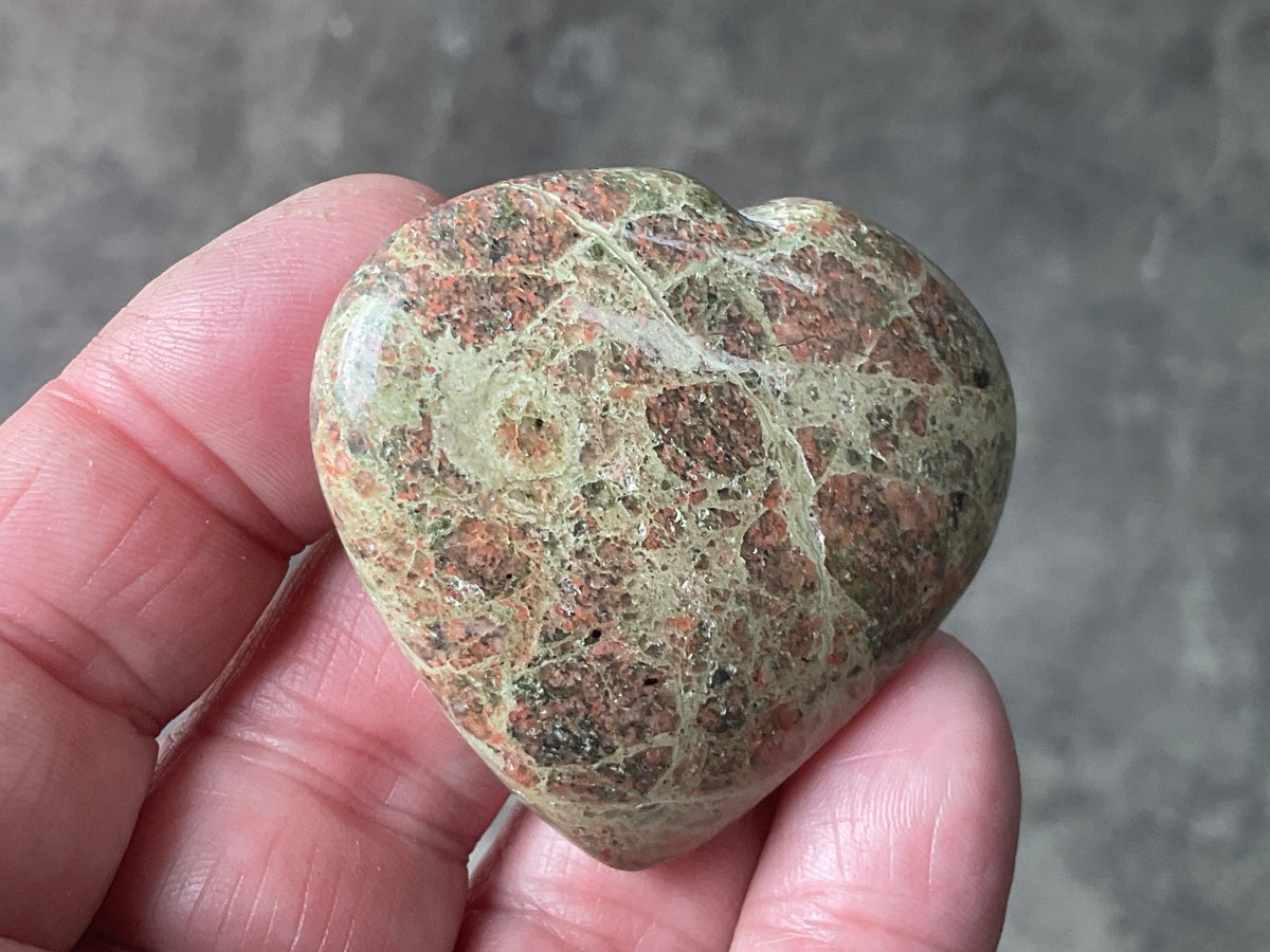 51g Unakite Heart 2B