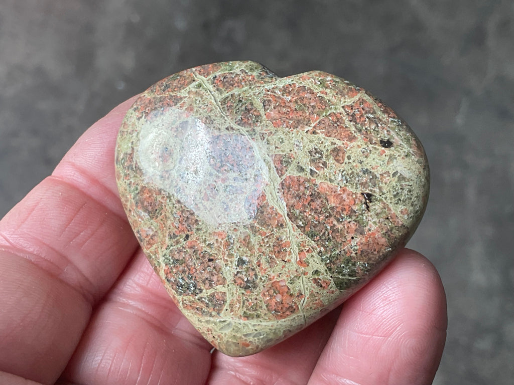51g Unakite Heart 2B