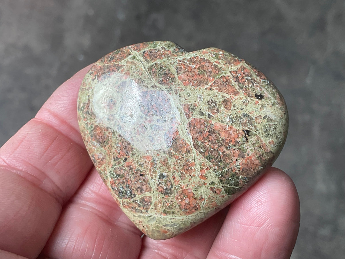 51g Unakite Heart 2B