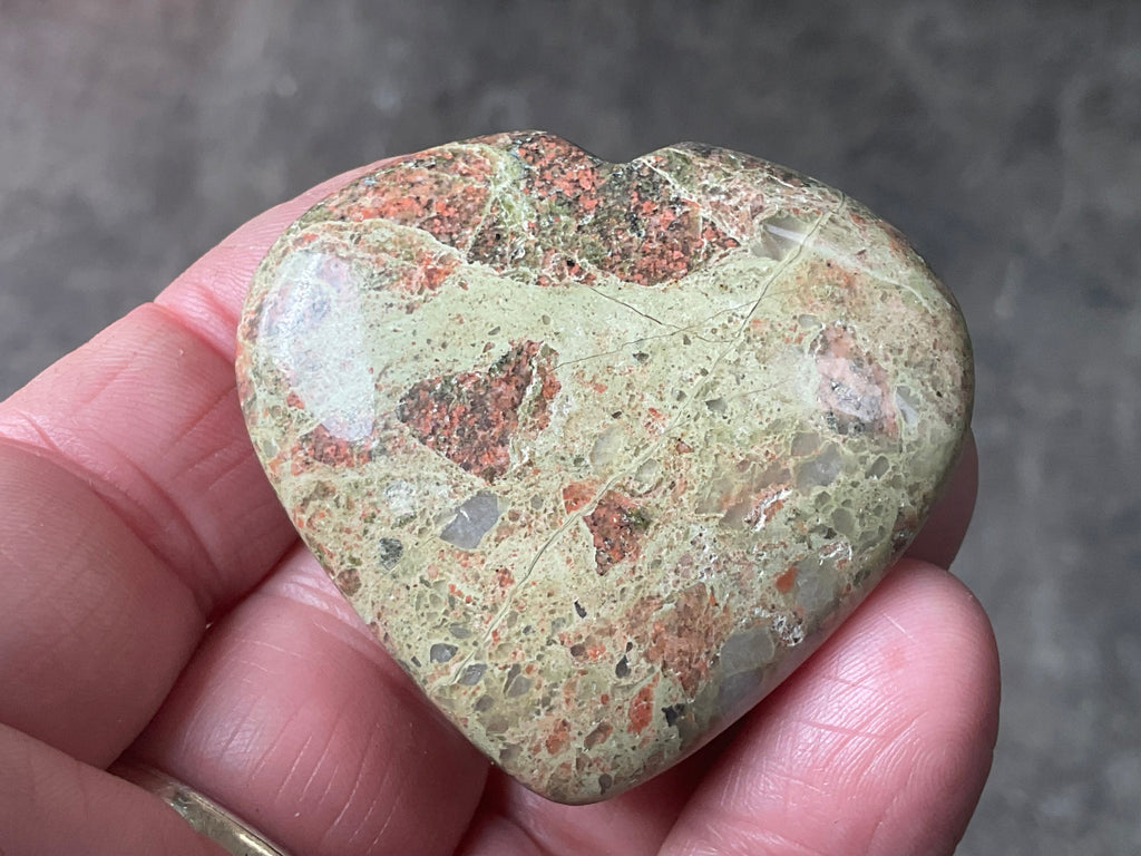 51g Unakite Heart 2B
